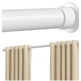 4PK Tension Curtain Rod 64-120in, No-Drill, White