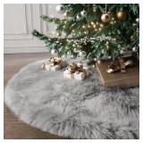 iMucci 60in Christmas Tree Skirt, Grey