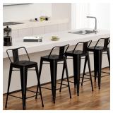 $160 Tongli Metal Bar Stools 4 - Matte Black