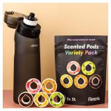 2pk Scented 650mL Water Bottle with 5 Pods Black