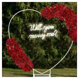 VIHOSE 6.6ft Metal Heart Arch Stand + LED Sign