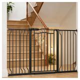 $110 53.1-62.5' Extra Wide Baby Gate Black