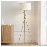 Brightech Jaxon LED Floor Lamp, Gold Tripod