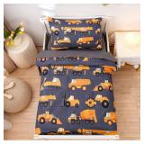NTBED 4-Piece Toddler Bedding, Trucks, Grey