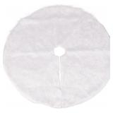 CAREG 90cm White Plush Tree Skirt