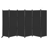 MAYOLIAH 6-Panel Privacy Screen, 9x6ft, Black