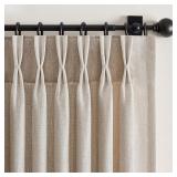 Natural Linen Pinch Pleated Curtains 96' (2)