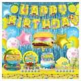 131Pcs Yellow Birthday Decor Set