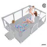 Playpen for baby and toddler with zipper gates