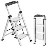 XinSunho 3 Step Ladder, Folding Stool 330lbs