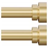 PORTRES Gold Curtain Rods Set, 28-48' (2)