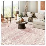 $150 Pink 8x10 Washable Area Rug, Non-Slip