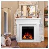 $289 PearlWhite 43  Electric Fireplace (750/1500W)