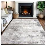 IOHOUZE Abstract Area Rug 5x7, Non Slip Beige