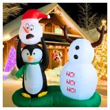 PTS 5FT Inflatable Snowman & Penguin Decor