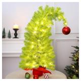 Tabletop Christmas Tree, 2 ft, Lime Green