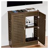 $110 WiFi Router Storage Cabinet, Walnut