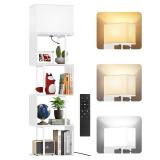 5-Tier Floor Lamp with Shelves, Remote