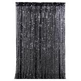 Black Sequin Backdrop Curtains 4x8ft Halloween