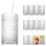 15-Piece Hobnail Glasses Set 16 oz