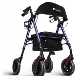 $150 Royal Blue Rollator with Seat, All-Terrain