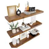 Colima 36' Wall Shelf Set (3) Rustic Brown
