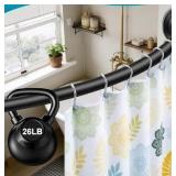 4PK Black Curved Shower Rod 50-72' Adjustable