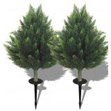 R's Ceder Cedar Topiary 32' Faux Tree (2 Pack)