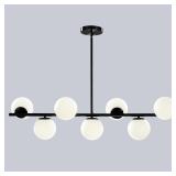 $180 Modern Linear Chandelier Lighting Black Glass