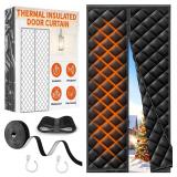 Thermal Door Curtain 32x80, Magnetic Black