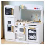 Kids' Wooden Play Kitchen Set (Soft White)