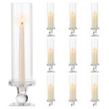 Hurricane Glass Taper Candle Holder Set, 10pc