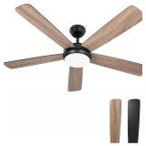 $120 Ceiling Fan with Lights, 52' Black DC Remote