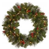 National Tree Co. 24' Pre-Lit Crestwood Wreath