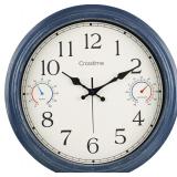 16-Inch Outdoor Clock with Thermometer