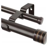 TONIAL 1-Inch Double Curtain Rods, Bronze