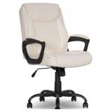 Amazon Basics Classic Puresoft PU Chair, Cream