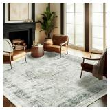 $139 Washable Area Rug 9'x12' Retro Floral Boho