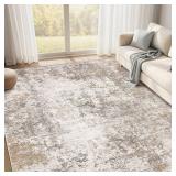$124 Area Rugs 9x12 Abstract Rug, Brown/Gray