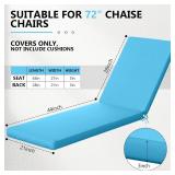 Outdoor Chaise Cushion Covers, 72 x 21