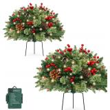 Outdoor Christmas Tree Urn Filler 18in LED