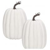 WESAPPINC White Artificial Pumpkins, 2 pcs