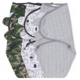 The Peanutshell Swaddle Set - Camo & Elephant