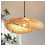 $104 Bamboo Chandelier Boho Rattan Pendant Light