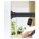 ALLZONE Tension Curtain Rod, 83-123' Black