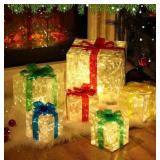 Kigley 6 LED Gift Boxes Christmas Decor