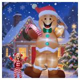 Giant Gingerbread Man Inflatable LED Decor
