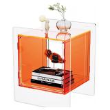 $129 Acrylic Nightstand with Open Storage, Orange