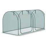 Outsunny 8' x 4' Crop Cage with Doors, Stakes