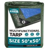 $170 TARPAL 50x50 Green Waterproof Tarp Cover